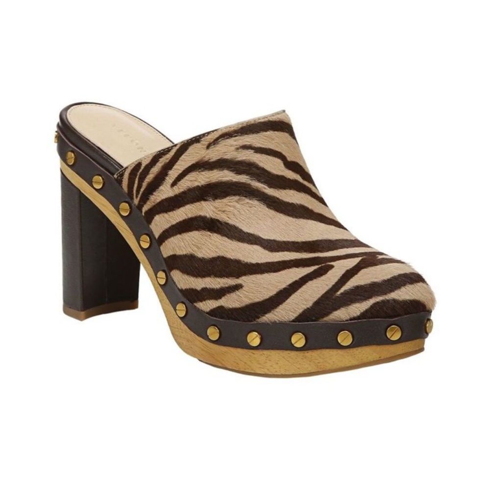 Veronica Beard NEW Grita Calf Hair Mule Heels Clogs Size Size 8